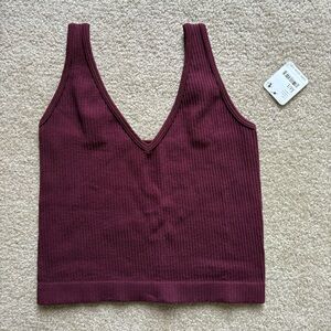 Free People Intimately Blackberry Solid Rib Brami Tank